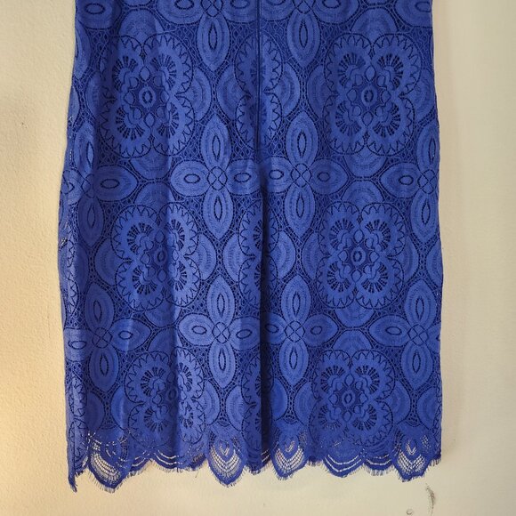 kensie, Cornflower Blue Keyhole SS Lined Lace Dress Size 6 NWOT - Picture 12 of 14